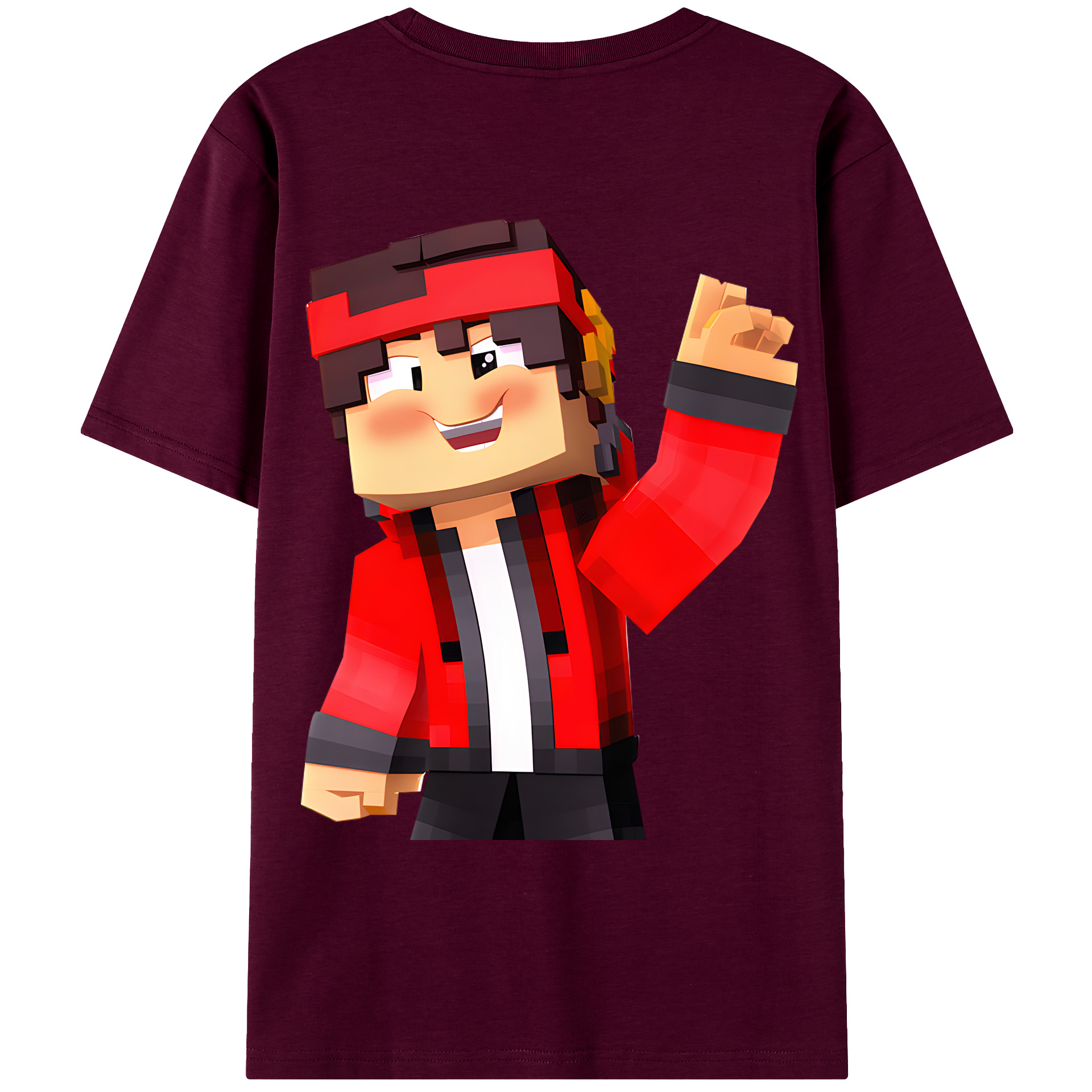 （画像用） マインクラフト ブロックの世界 Minecraft MC Block world レディース半袖Tシャツ(バックプリント)